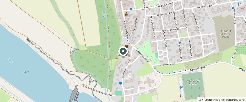Zemljevid: Cesta prvih borcev 1, Brežice